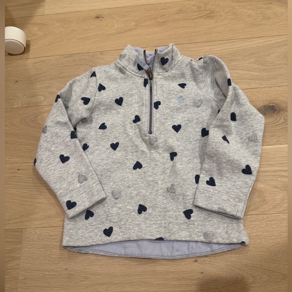 Joules heart half zip sweatshirt